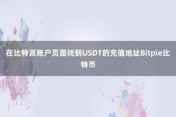 在比特派账户页面找到USDT的充值地址Bitpie比特币