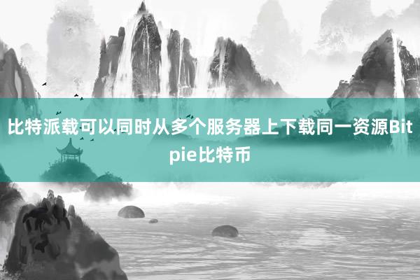 比特派载可以同时从多个服务器上下载同一资源Bitpie比特币