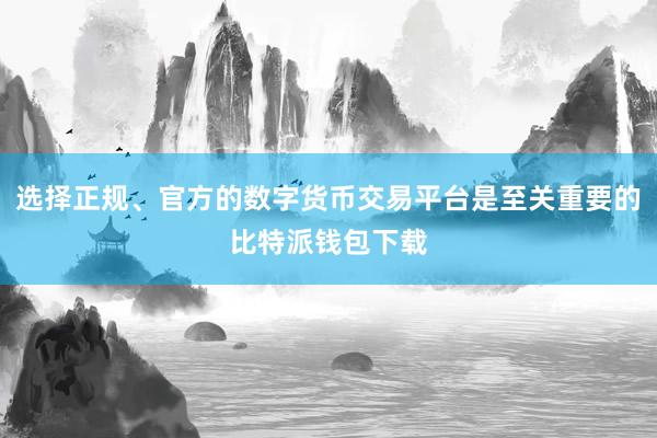 选择正规、官方的数字货币交易平台是至关重要的比特派钱包下载